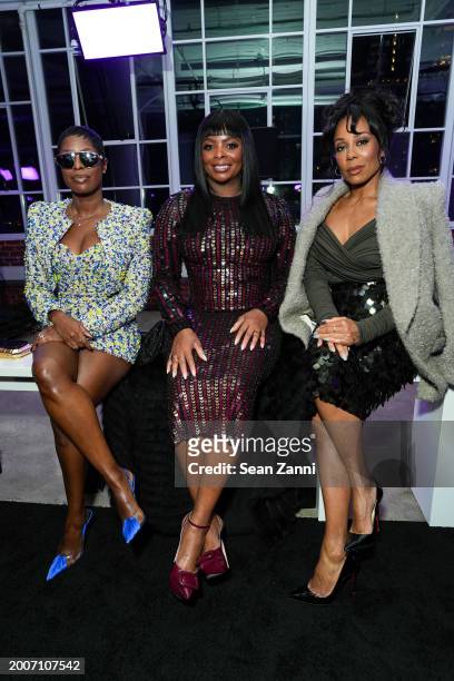 Jenee Naylor, Janelle James and Karen Pittman attend Sergio Hudson F/W 2024 Fashion Show at Starrett-Lehigh Building on February 12, 2024 in New York...