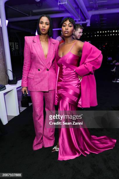 Nasteha Yusuf and Nuni Yusuf, The Yusufs, attend Sergio Hudson F/W 2024 Fashion Show at Starrett-Lehigh Building on February 12, 2024 in New York...