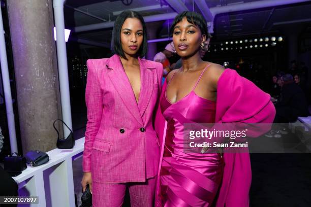 Nasteha Yusuf and Nuni Yusuf, The Yusufs, attend Sergio Hudson F/W 2024 Fashion Show at Starrett-Lehigh Building on February 12, 2024 in New York...