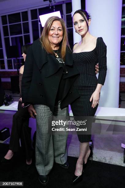Fern Mallis and Rachel Brosnahan attend Sergio Hudson F/W 2024 Fashion Show at Starrett-Lehigh Building on February 12, 2024 in New York City.