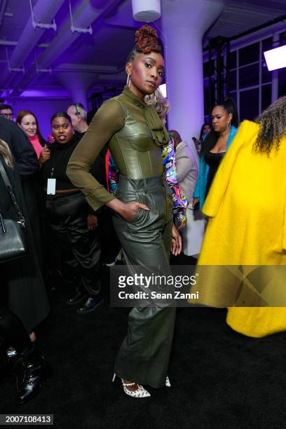 KiKi Layne attends Sergio Hudson F/W 2024 Fashion Show at Starrett-Lehigh Building on February 12, 2024 in New York City.