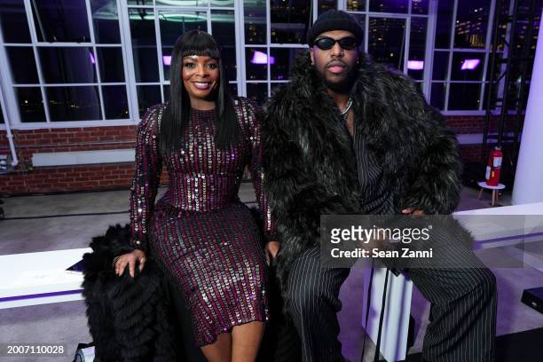 Janelle James and Dwayne Thomas attend Sergio Hudson F/W 2024 Fashion Show at Starrett-Lehigh Building on February 12, 2024 in New York City.
