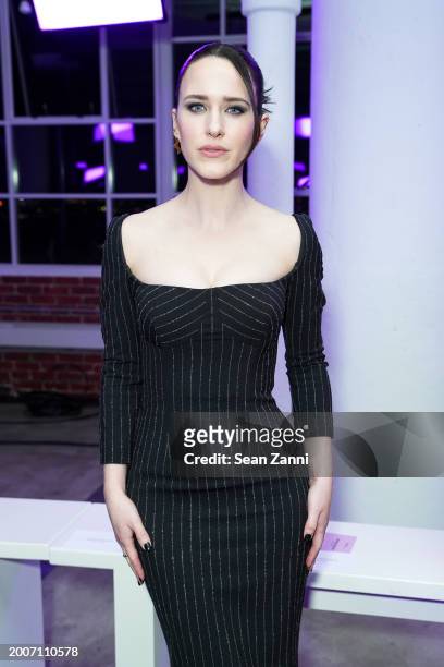 Rachel Brosnahan attends Sergio Hudson F/W 2024 Fashion Show at Starrett-Lehigh Building on February 12, 2024 in New York City.