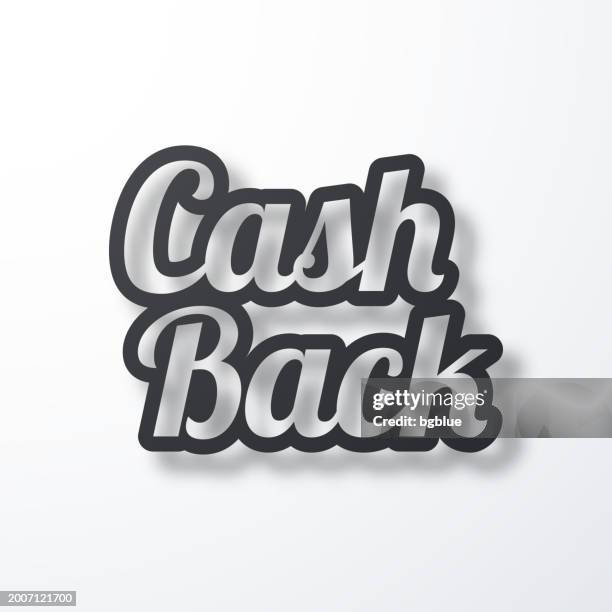 cash back. icon with shadow on white background - give back stock illustrations