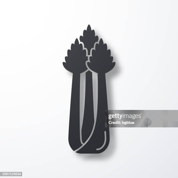 celery. icon with shadow on white background - celery isolated stock illustrations
