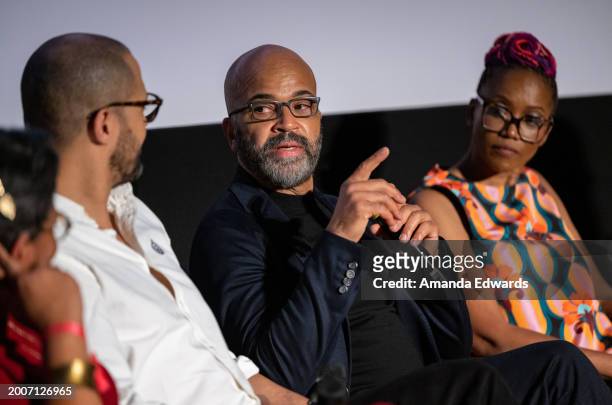 SAGindie Executive Director Darrien M. Gipson, writer / director Cord Jefferson and actors Jeffrey Wright and Erika Alexander attend the Film...