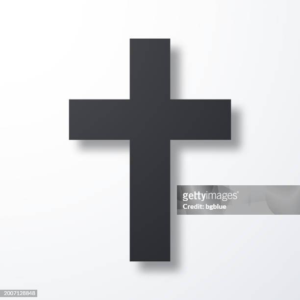 religion cross. icon with shadow on white background - baptism stock illustrations