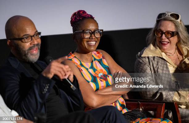 Actors Jeffrey Wright and Erika Alexander, andcomposer Laura Karpman attend the Film Independent Presents Directors Close-Up With...Cord Jefferson:...