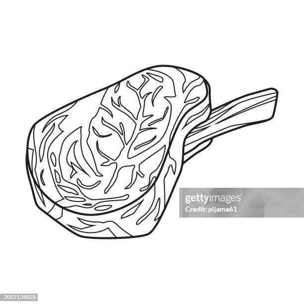 beef steak vector illustration on white background. appetizing meat product. - bacon bits stock illustrations