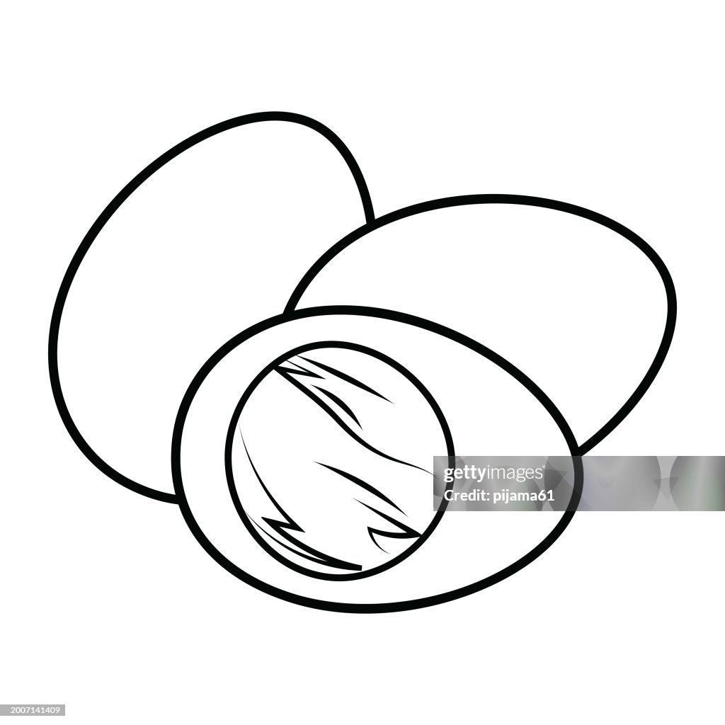 Boiled egg isolated on white background. Peeled boiled eggs isolated on white background.