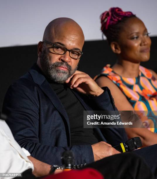 Actors Jeffrey Wright (L and Erika Alexander attend the Film Independent Presents Directors Close-Up With...Cord Jefferson: Making Fiction A Reality...