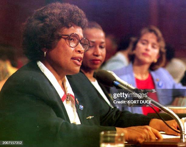 Dr. Joycelyn Elders testifies before the Senate Labor and Human Resources Committee during her confirmation hearings on Capitol Hill in Washington,...