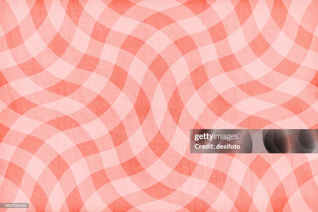 Faded Red and pink colored soft pastel oblique wavy symmetric rippled tipsy checkered pattern horizontal blank empty vector symmetrical backgrounds