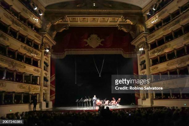 Beppe Sala attends a photocall for "L'Orchestra Del Mare" at Teatro Alla Scala on February 12, 2024 in Milan, Italy.