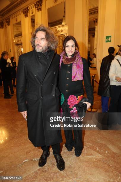 Guests attends a photocall for "L'Orchestra Del Mare" at Teatro Alla Scala on February 12, 2024 in Milan, Italy.