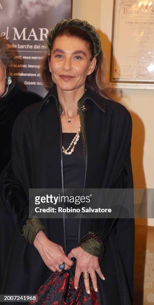 Giulia Ligresti attends a photocall for "L'Orchestra Del Mare" at Teatro Alla Scala on February 12, 2024 in Milan, Italy.