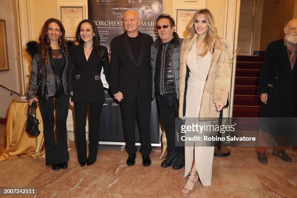 Alessandra Moschillo, Francesca De Stefano, Santo Versace, Saverio Moschillo, Michela Persico attends a photocall for "L'Orchestra Del Mare" at...