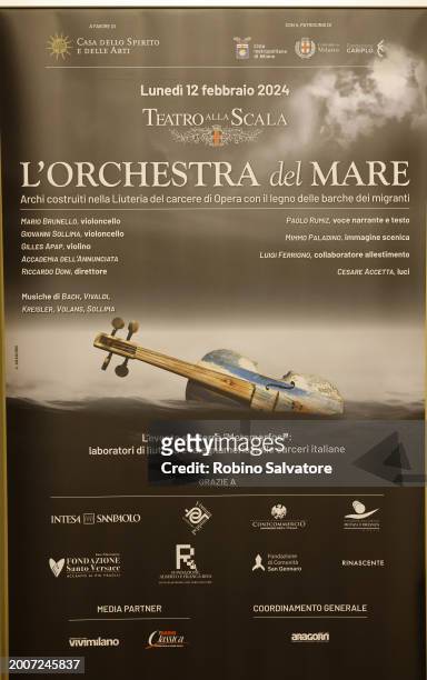 Poster for "L'Orchestra Del Mare" at Teatro Alla Scala on February 12, 2024 in Milan, Italy.