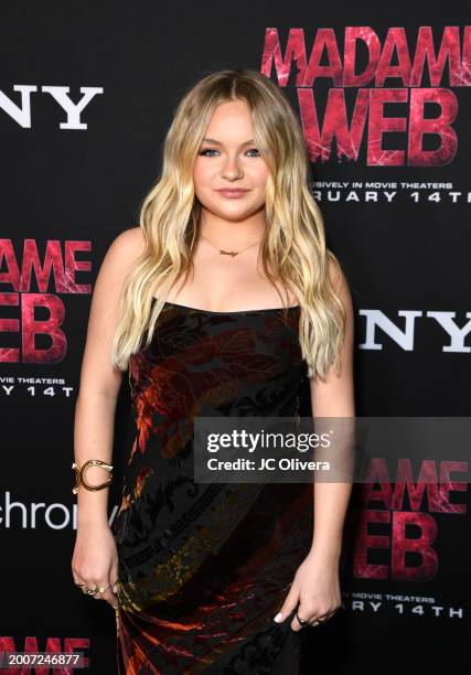 Pressley at the Red-Carpet World Premiere of Columbia Pictures’ MADAME WEB at the Regency Village Westwood Theater on February 12, 2024 in Los...