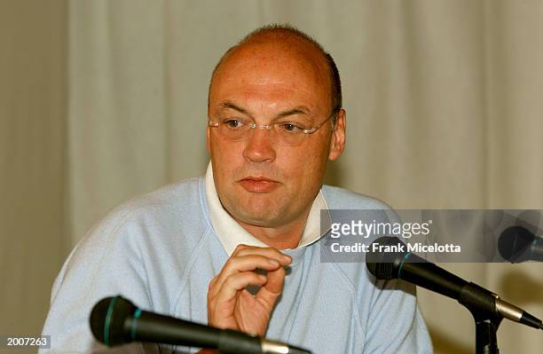 Terminator 3: Rise of the Machines" producer Moritz Borman speaks during the "Variety Cannes Conference Series 2003" on May 17, 2003 in Cannes,...