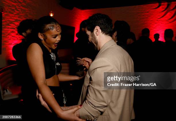 Celeste O'Connor, Tahar Rahim attend World Premiere of Sony Pictures' "Madame Web" after party held at STK Steakhouse on February 12, 2024 in Los...