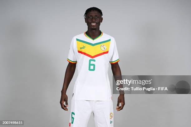 Amar Samb of Senegal poses for a photo during the FIFA Beach Soccer World Cup UAE 2024 portrait shoot on February 11, 2024 in Dubai, United Arab...