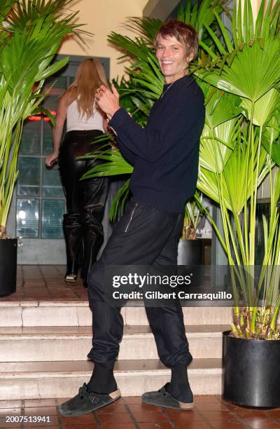 Model Jordan Barrett is seen arriving to Frame Spring 2024 Campaign Celebration Dinner with Gisele Bündchen during New York Fashion Week at Indochine...