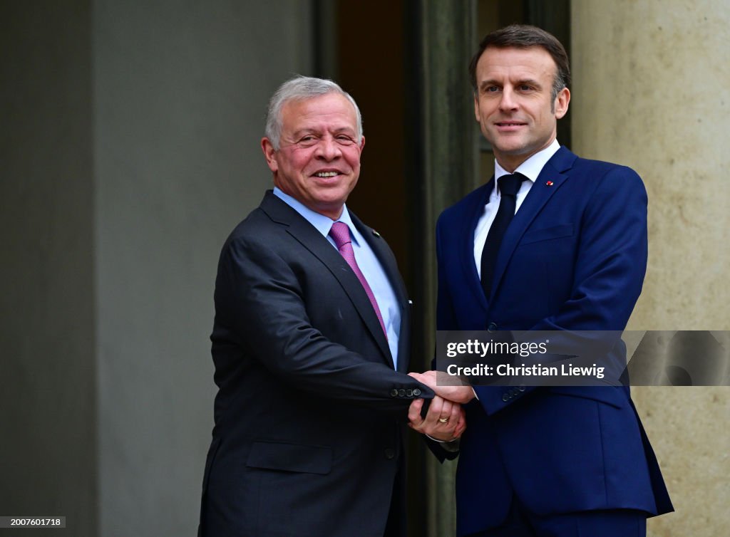 French President Macron Hosts King Abdullah II Of Jordan
