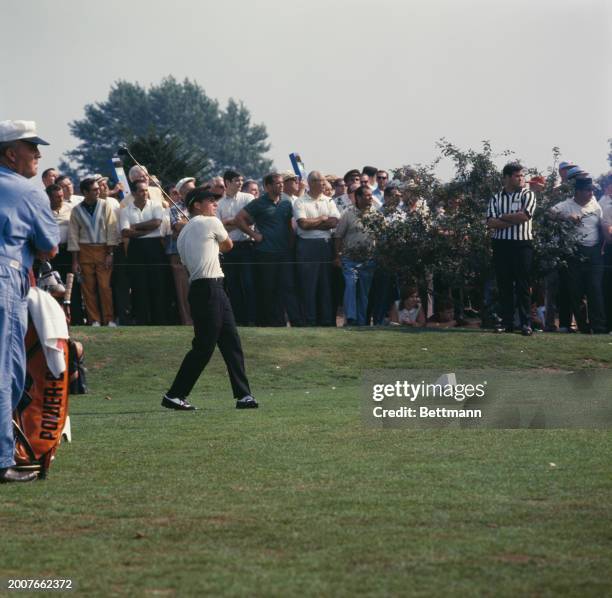 South African golfer Gary Player competing in the Westchester Classic golf tournament in Harrison, New York, August 1967.