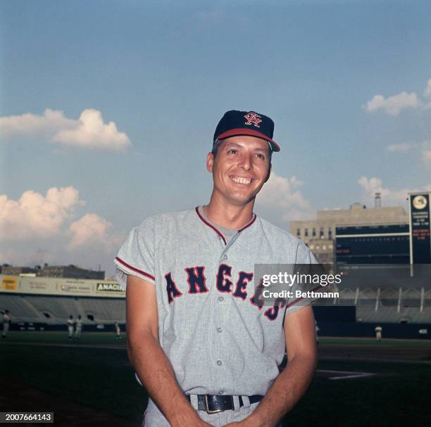 The California Angels' outfielder Jimmie Hall at Yankee Stadium in New York, August 1st 1967.