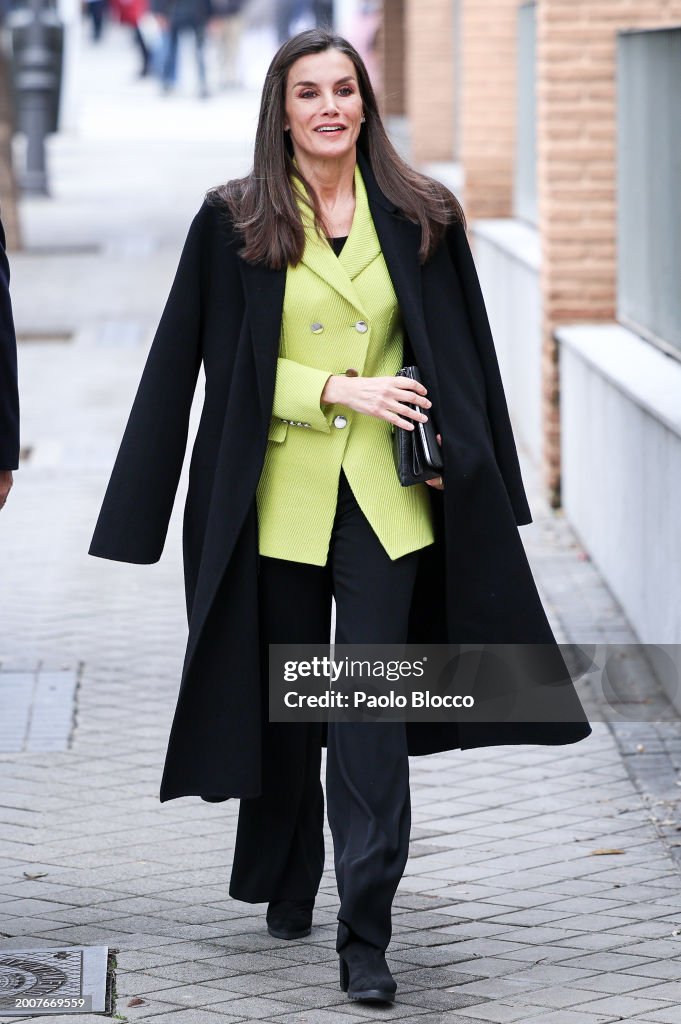 Queen Letizia Attends A Meeting At FEDER Headquarters