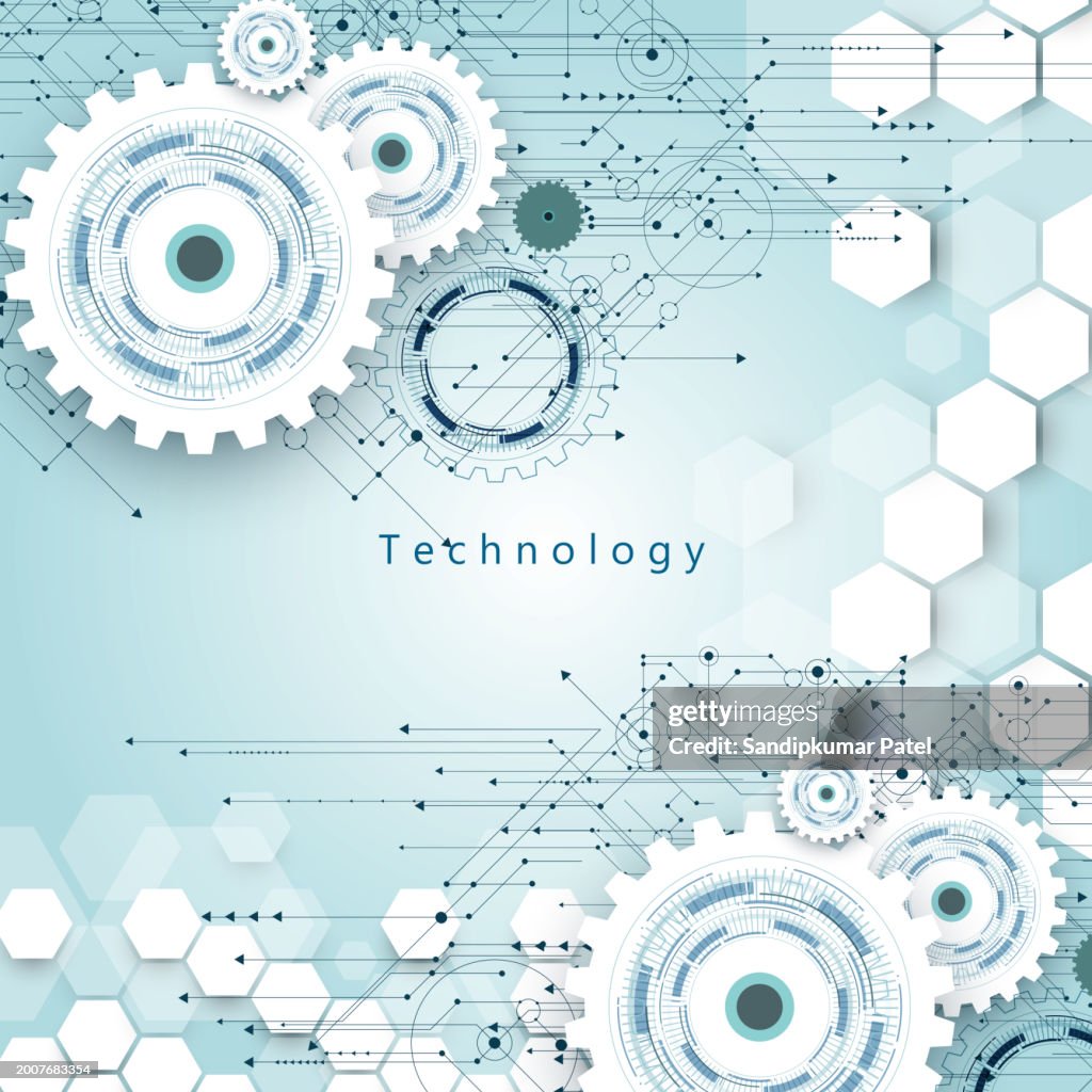 Abstract Engineering Machine Background With Technology Circuit Board ...