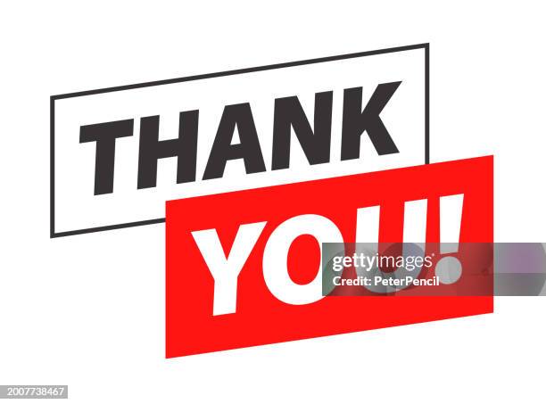 thank you - banner template. isolated on the white background. vector illustration - thank-you stock illustrations