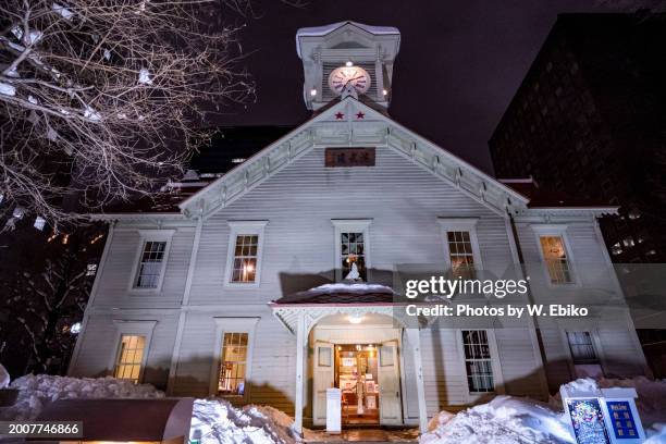 sapporo clock tower - sapporo clock tower stock pictures, royalty-free photos & images