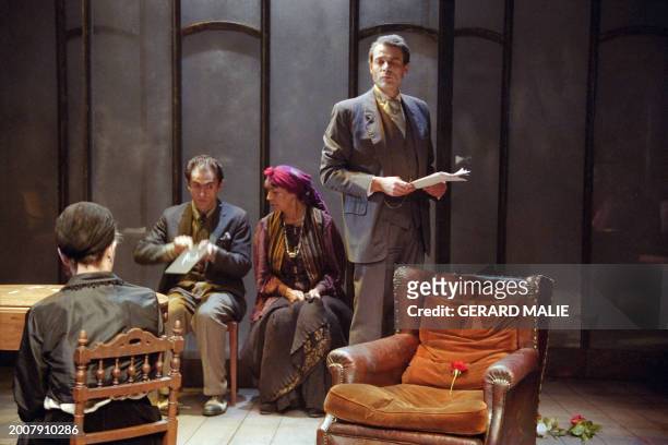 French actor and former Mayor of Lyon Michel Noir rehearses on October 12, 1996 "Uncle Vanya" written by Anton Chekhov in Grenoble.