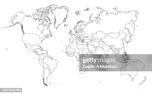 Outline world map. Outline world map.