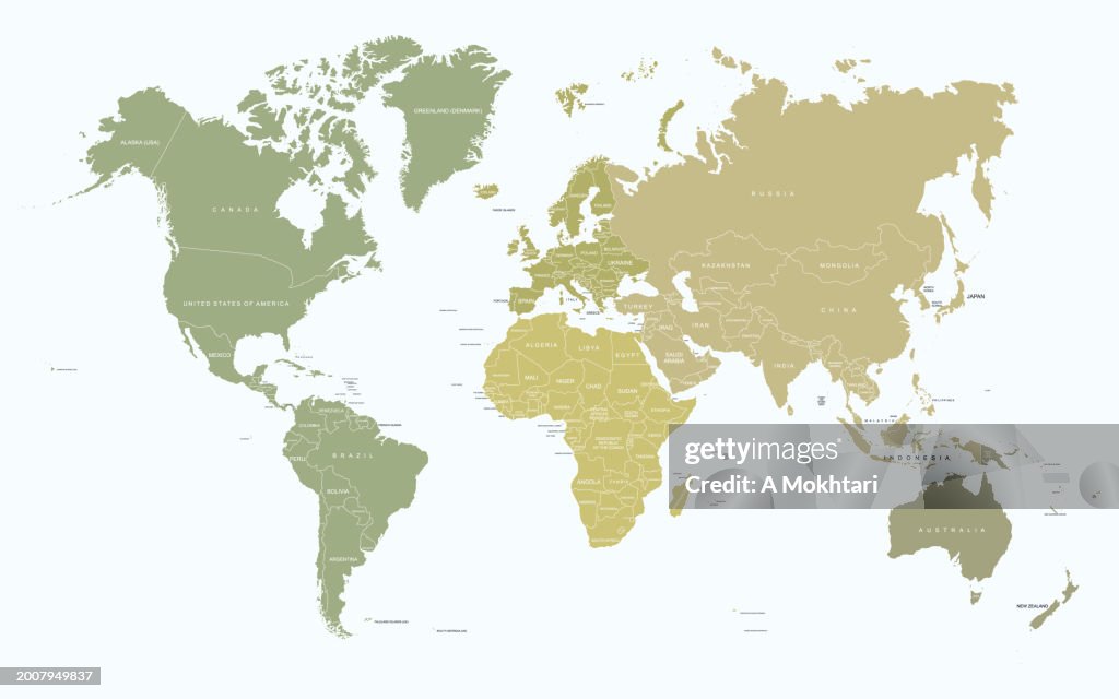 Map Modern Simple Simple And Modern World Map High-Res Vector Graphic - Getty Images