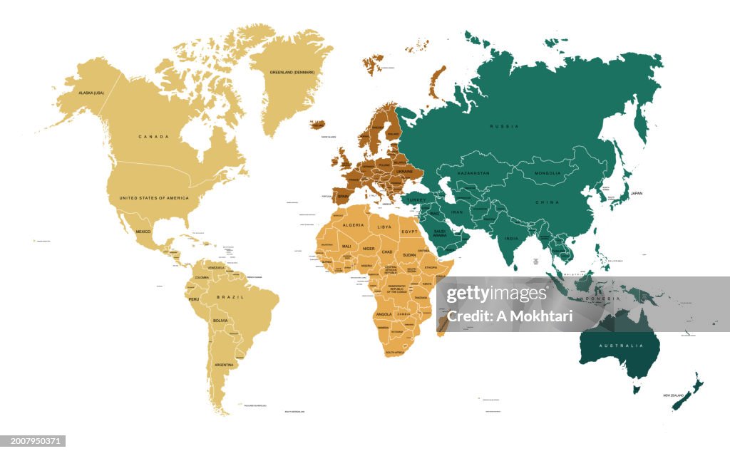 Map Modern Simple Simple And Modern World Map High-Res Vector Graphic - Getty Images