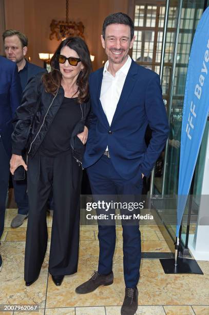 Iris Berben and her son Oliver Berben during the FFF Bayern Reception Berlinale 2024 on the occasion of the 74th Berlinale International Film...