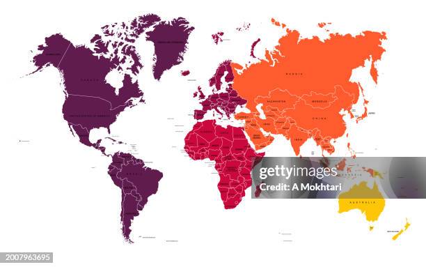 ilustrações de stock, clip art, desenhos animados e ícones de simple and modern world map. - political map of south africa