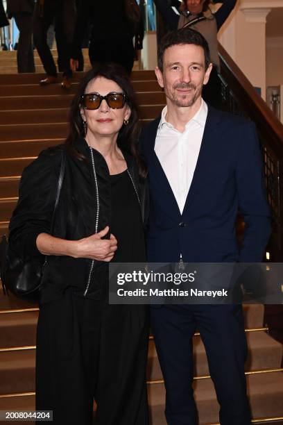 Iris and Oliver Berben attend the FFF Bayern Reception during the 74th Berlinale International Film Festival Berlin at Bayerische Vertretung on...