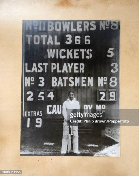 Photograph of Duleep which hangs on a wall in The Duleep Cricket Pavilion at Rajkumar College pictured after the England Net Session at Saurashtra...