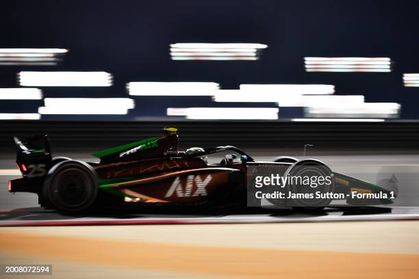 Taylor Barnard of Great Britain and PHM AIX Racing drives on track during day three of Formula 2 Testing at Bahrain International Circuit on February...