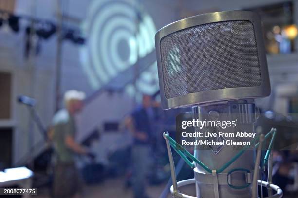 Neumann microphone close-up on TV show Live From Abbey Road, Abbey Road Studios, London, 8th May 2008.