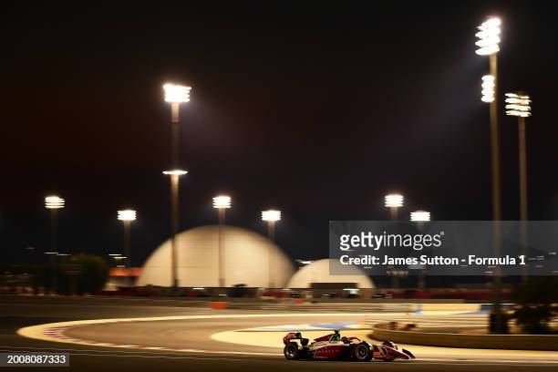 Oliver Bearman of Great Britain and PREMA Racing drives o during day three of Formula 2 Testing at Bahrain International Circuit on February 13, 2024...