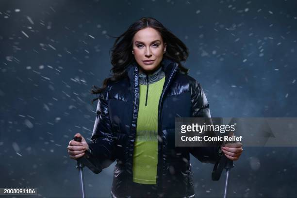 Television personality, Vicky Pattison poses for the 2024 Red Nose Day challenge Snow Going Back on February 9,2024 in Hemel Hempstead, England ....