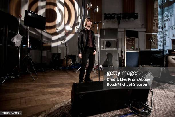 Liam Gallagher of Beady Eye on TV show Live From Abbey Road, Abbey Road Studios, London, 5th February 2011.