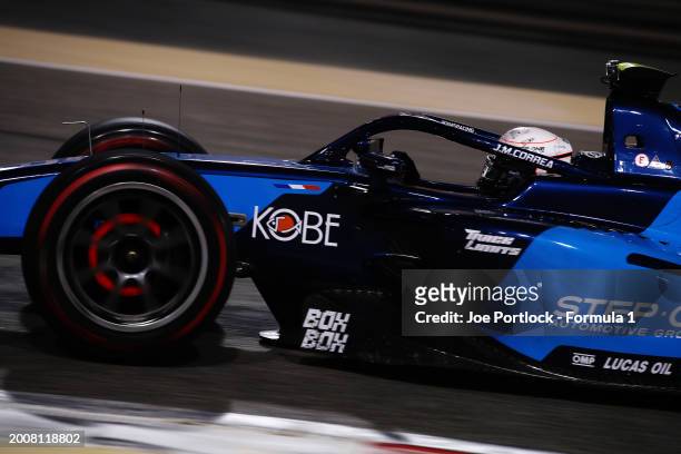 Juan Manuel Correa of United States and DAMS Lucas Oil drives on track during day three of Formula 2 Testing at Bahrain International Circuit on...