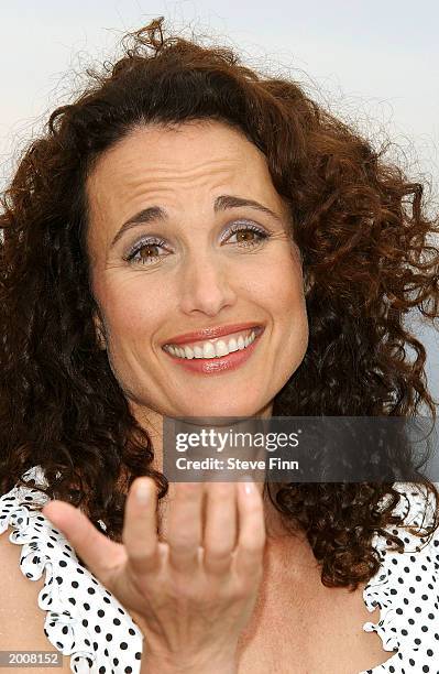 Actress Andie MacDowell attends a photocall for the film "Elephant" during the "56th International Cannes Film Festival 2003" on May 17, 2003 in...