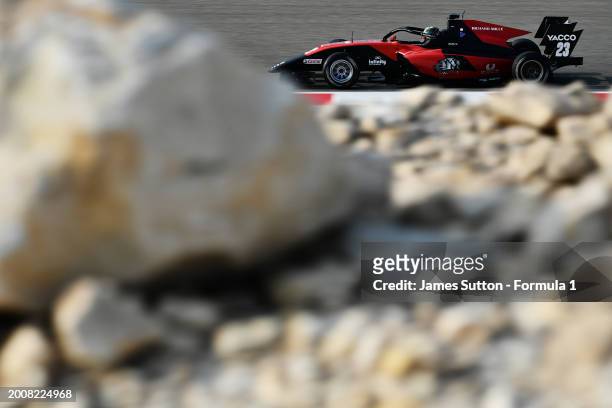 Christian Mansell of Australia and ART Grand Prix drives on track during day three of Formula 3 Testing at Bahrain International Circuit on February...